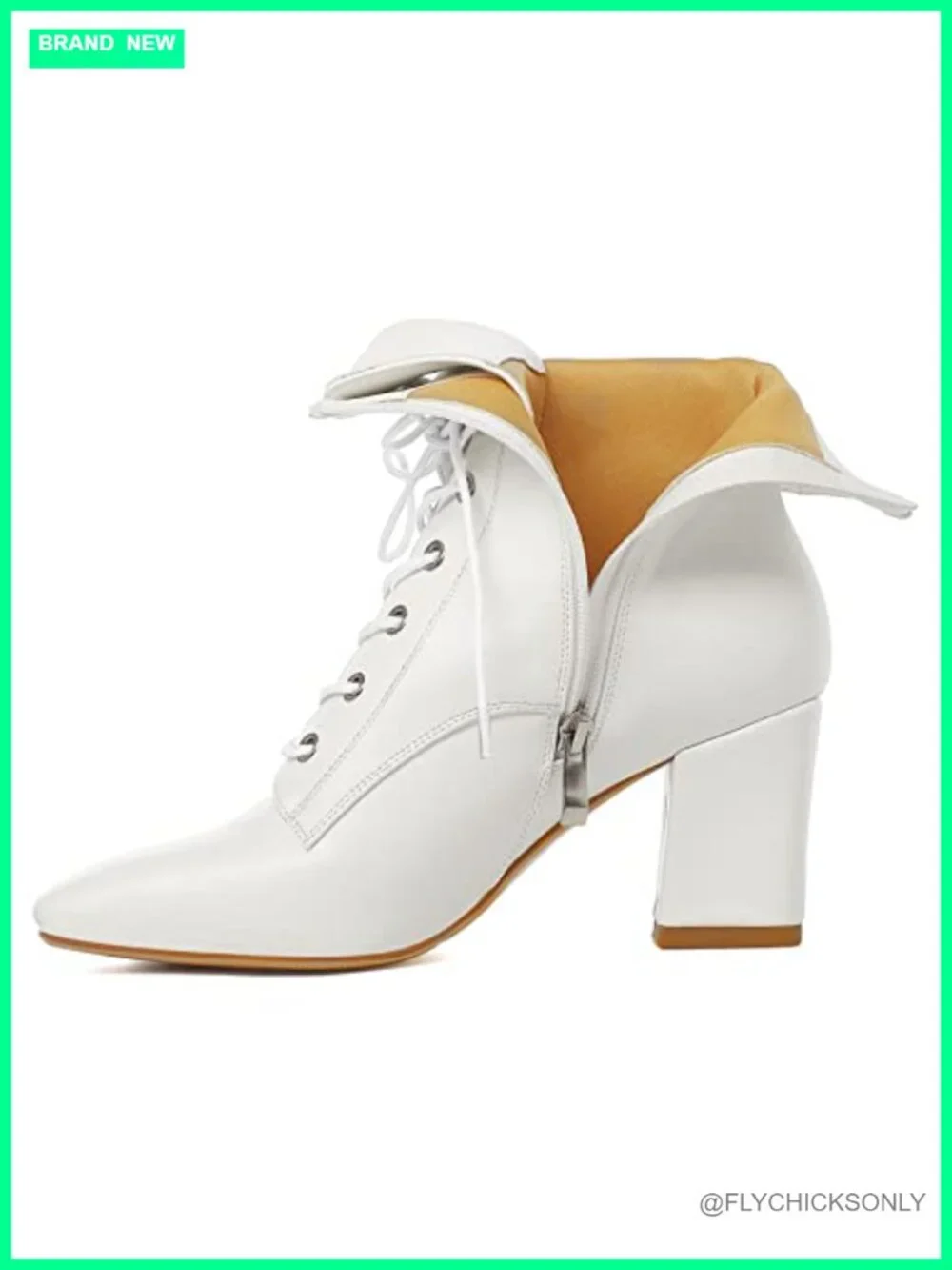 SEIFIN Square Toe Chunky Heel Ankle Boots Lace Up Block Heeled Booties